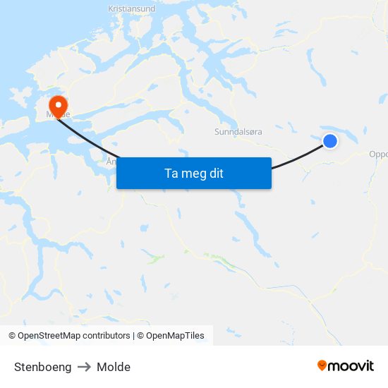 Stenboeng to Molde map