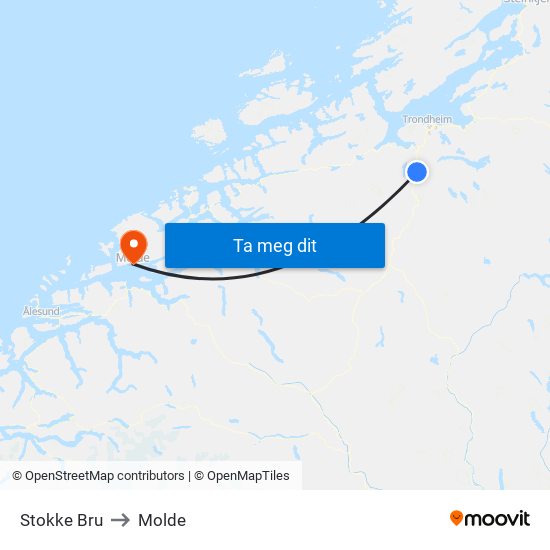 Stokke Bru to Molde map
