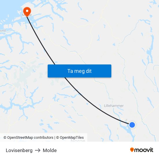 Lovisenberg to Molde map