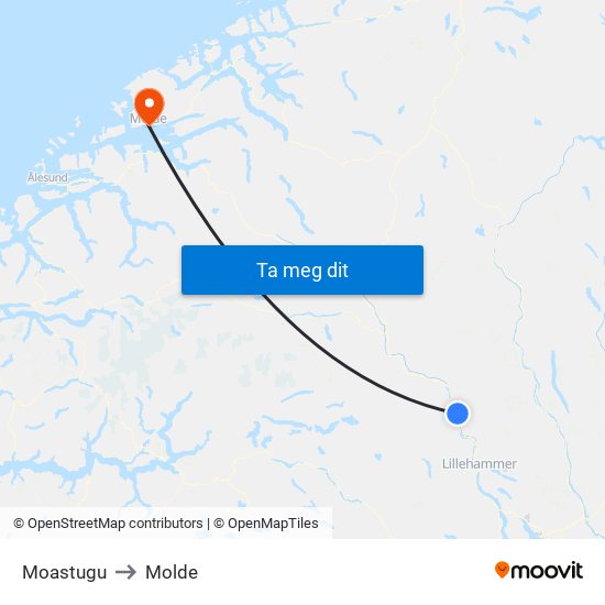 Moastugu to Molde map