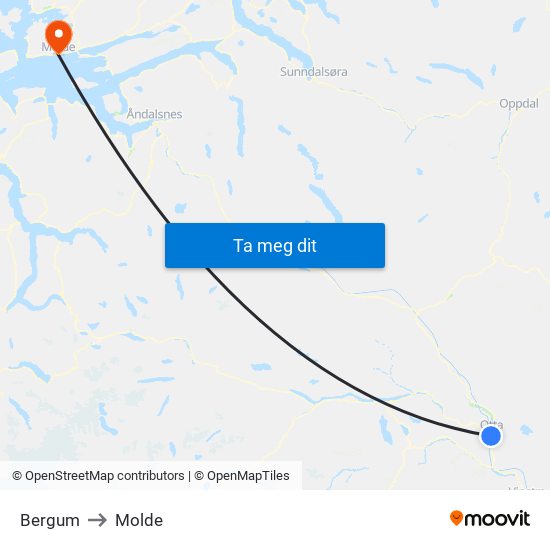 Bergum to Molde map