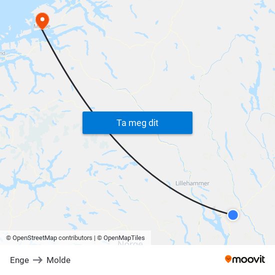 Enge to Molde map