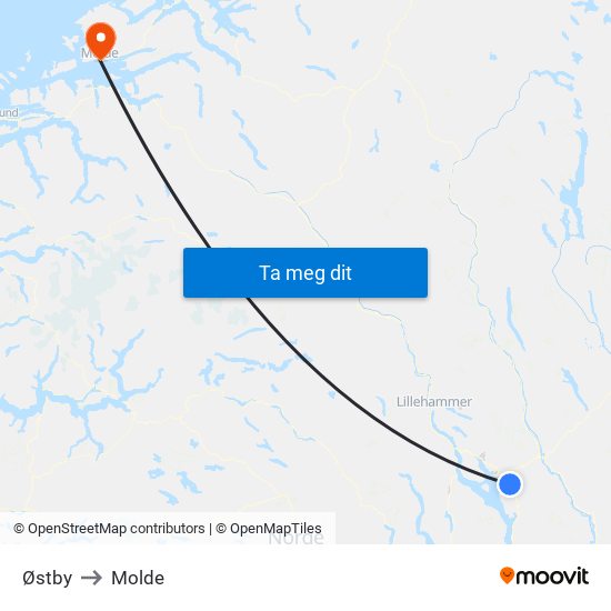 Østby to Molde map