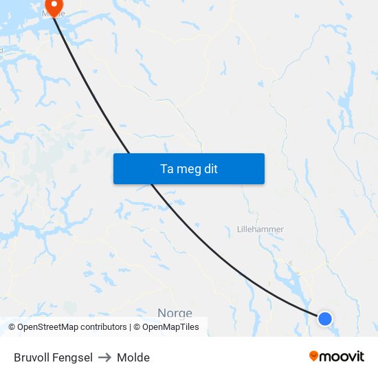 Bruvoll Fengsel to Molde map