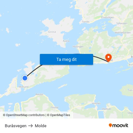 Buråsvegen to Molde map