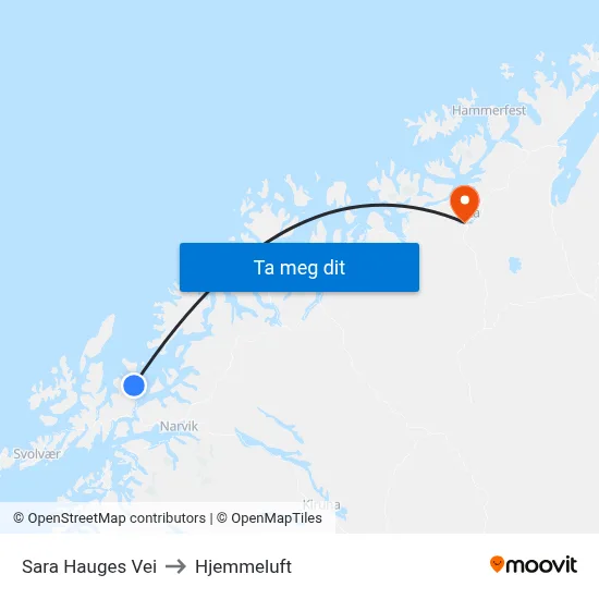 Sara Hauges Vei to Hjemmeluft map