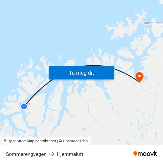Sommerengvegen to Hjemmeluft map