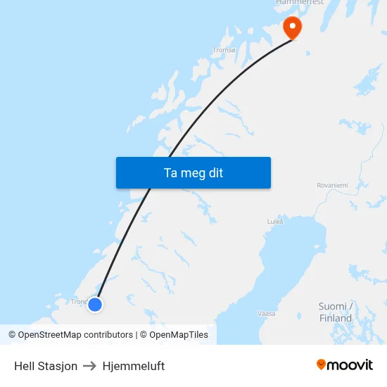 Hell Stasjon to Hjemmeluft map