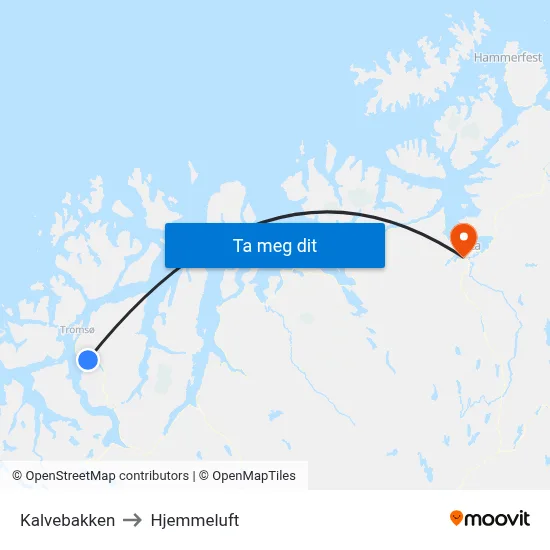 Kalvebakken to Hjemmeluft map
