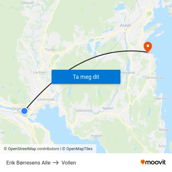 Erik Børresens Alle to Vollen map