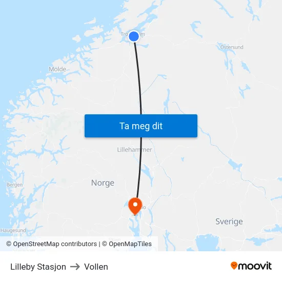 Lilleby Stasjon to Vollen map