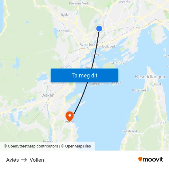 Avløs to Vollen map