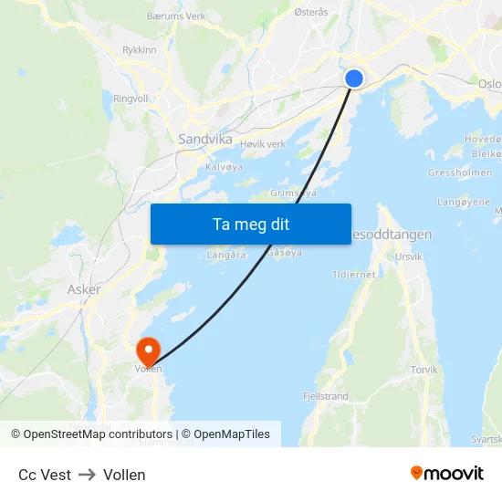Cc Vest to Vollen map