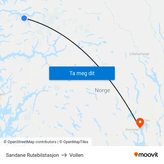 Sandane Rutebilstasjon to Vollen map