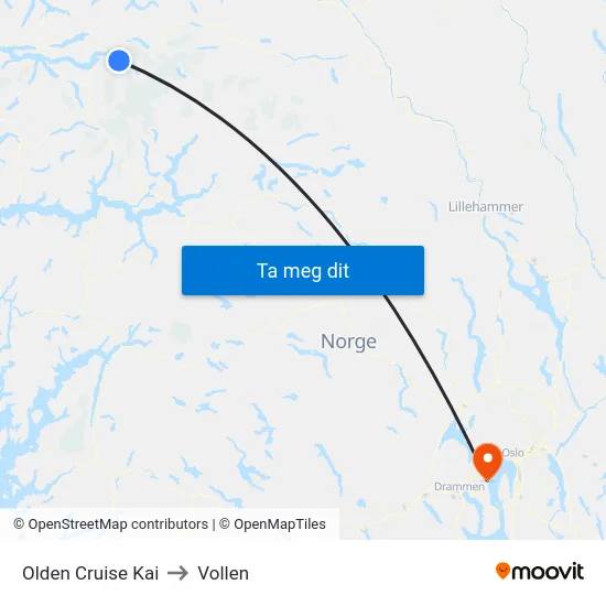 Olden Cruise Kai to Vollen map