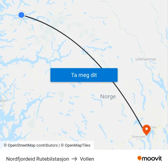 Nordfjordeid Rutebilstasjon to Vollen map