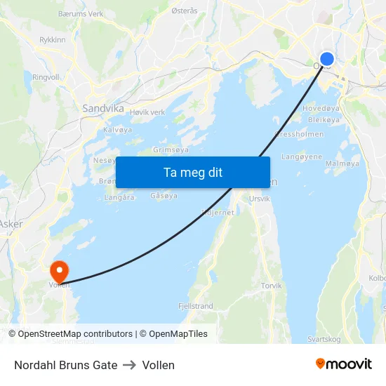 Nordahl Bruns Gate to Vollen map