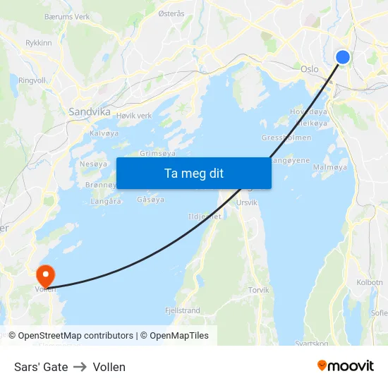 Sars' Gate to Vollen map