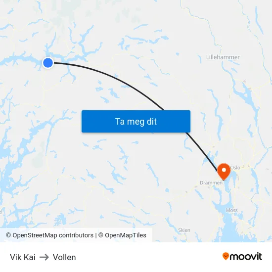 Vik Kai to Vollen map
