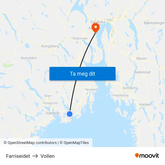 Farriseidet to Vollen map