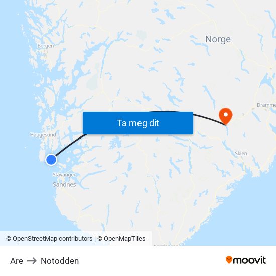 Are to Notodden map