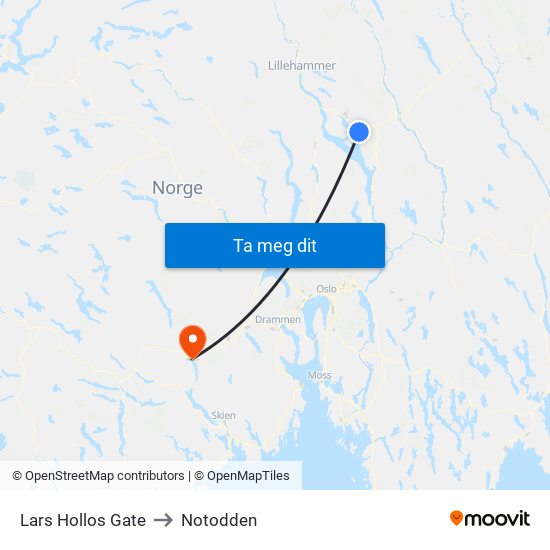 Lars Hollos Gate to Notodden map