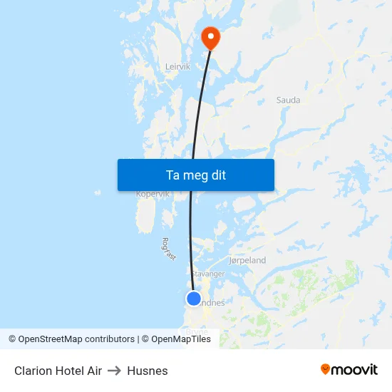 Clarion Hotel Air to Husnes map