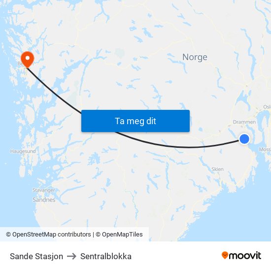 Sande Stasjon to Sentralblokka map