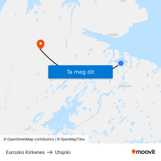 Eurosko Kirkenes to Utsjoki map
