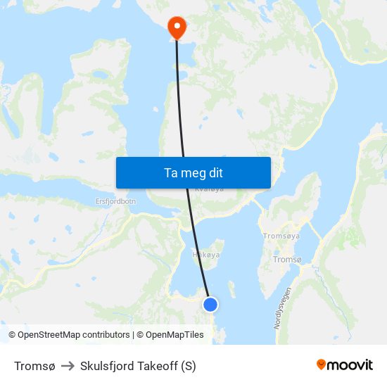 Tromsø to Skulsfjord Takeoff (S) map