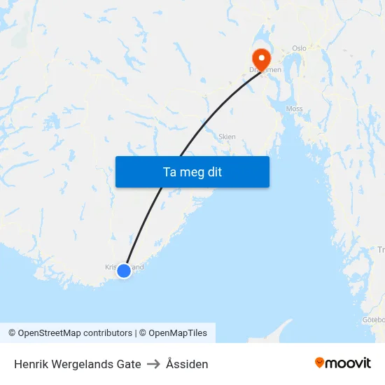 Henrik Wergelands Gate to Åssiden map