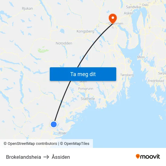 Brokelandsheia to Åssiden map