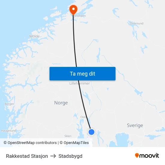Rakkestad Stasjon to Stadsbygd map