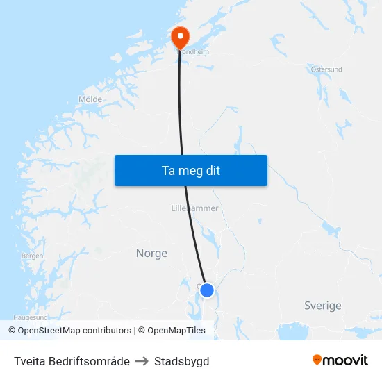Tveita Bedriftsområde to Stadsbygd map