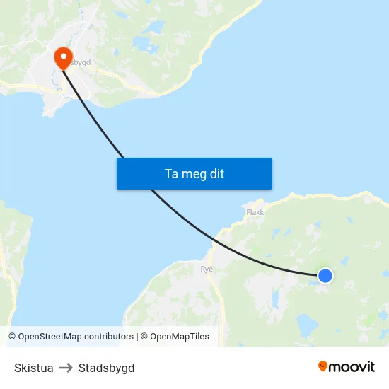 Skistua to Stadsbygd map