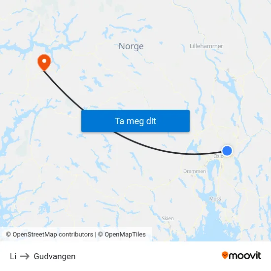 Li to Gudvangen map
