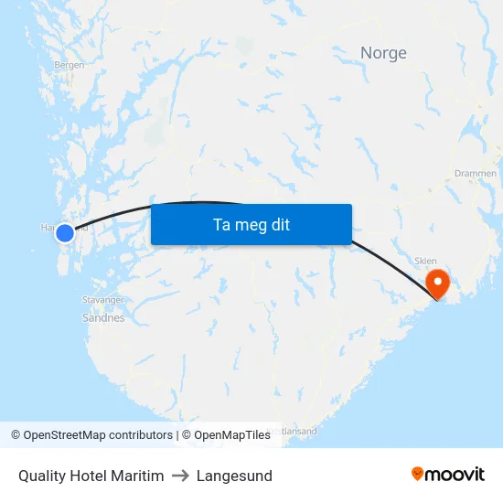 Quality Hotel Maritim to Langesund map