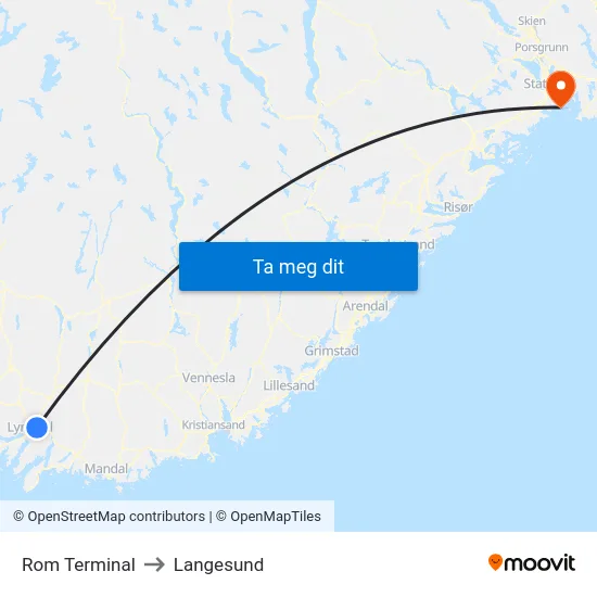 Rom Terminal to Langesund map