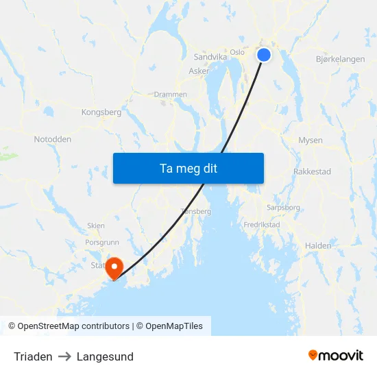 Triaden to Langesund map