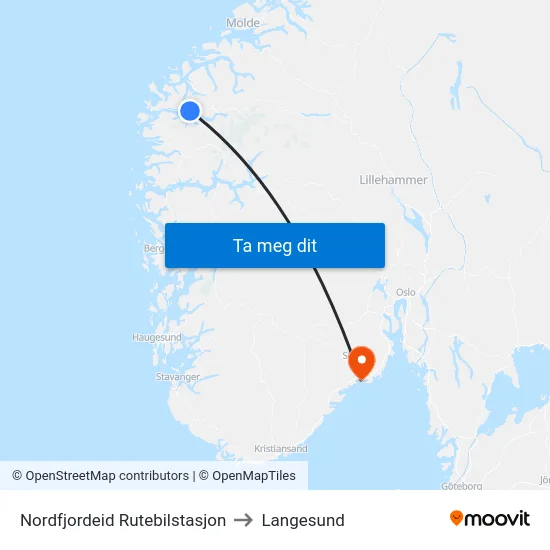 Nordfjordeid Rutebilstasjon to Langesund map