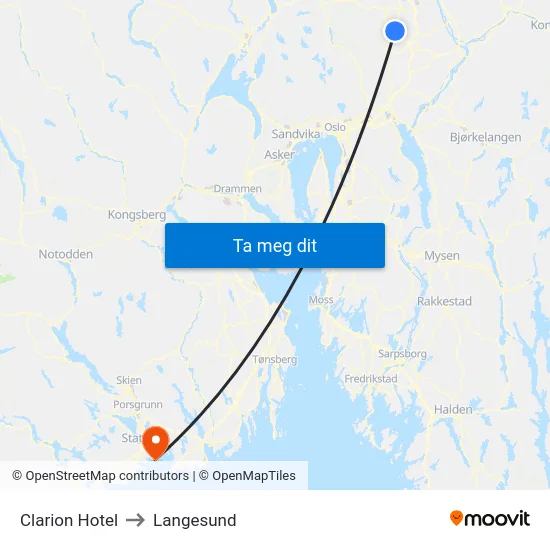 Clarion Hotel to Langesund map