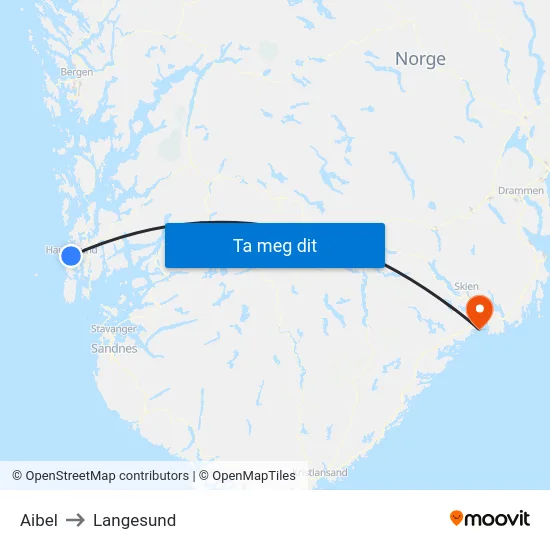 Aibel to Langesund map