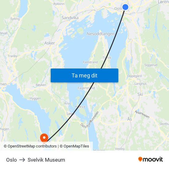 Oslo to Svelvik Museum map