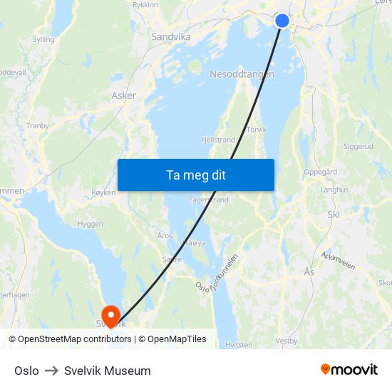 Oslo to Svelvik Museum map