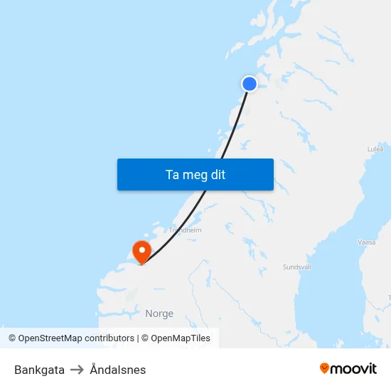 Bankgata to Åndalsnes map