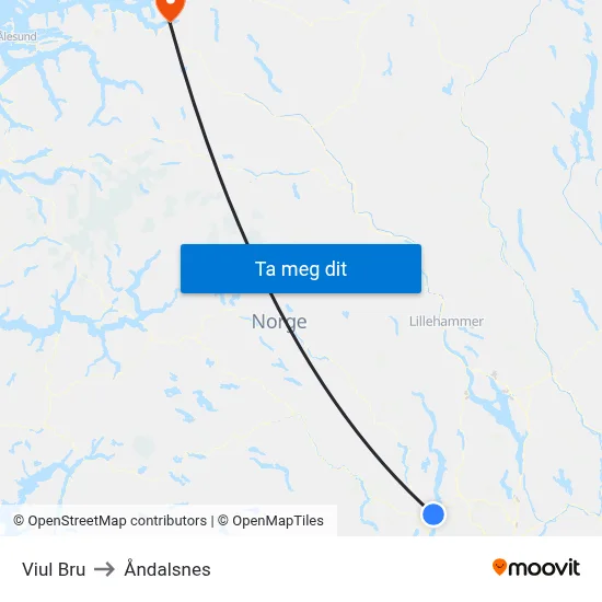 Viul Bru to Åndalsnes map