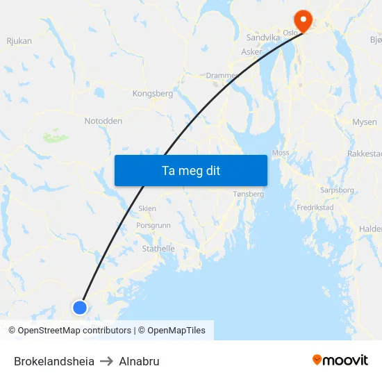 Brokelandsheia to Alnabru map