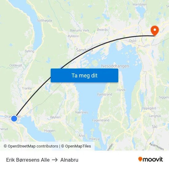Erik Børresens Alle to Alnabru map