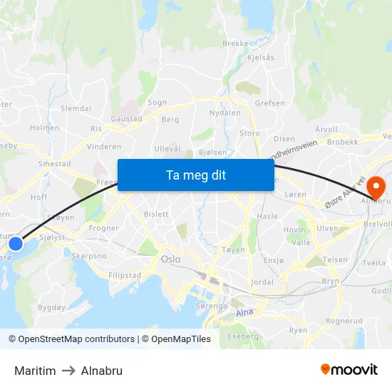 Maritim to Alnabru map