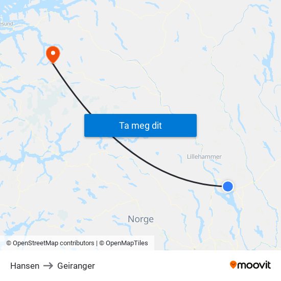 Hansen to Geiranger map